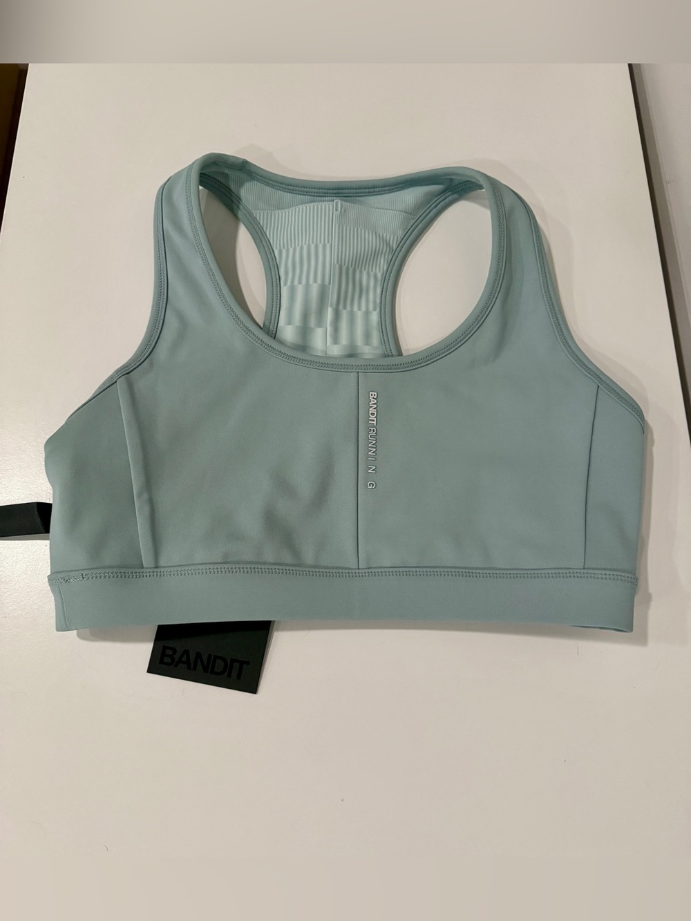NWT BANDIT VANISHER REVERSO SCOOP NECK RUN BRA GROWING GRID LAGOON / MIST SIZE S - Picture 6 of 7